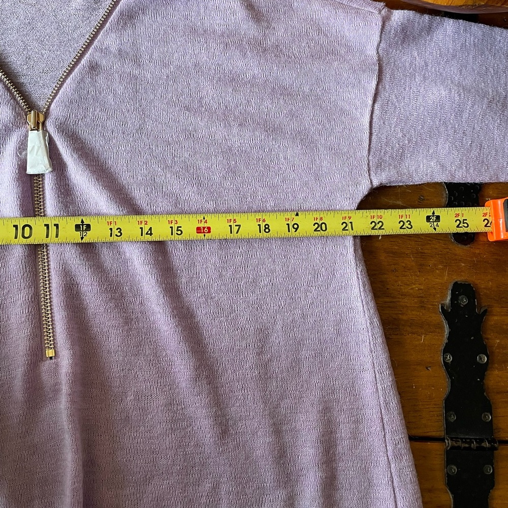 Soft Surroundings Lavender Purple V-Neck Sweater Relaxed Fit with Zipper Closure - Picture 4 of 6